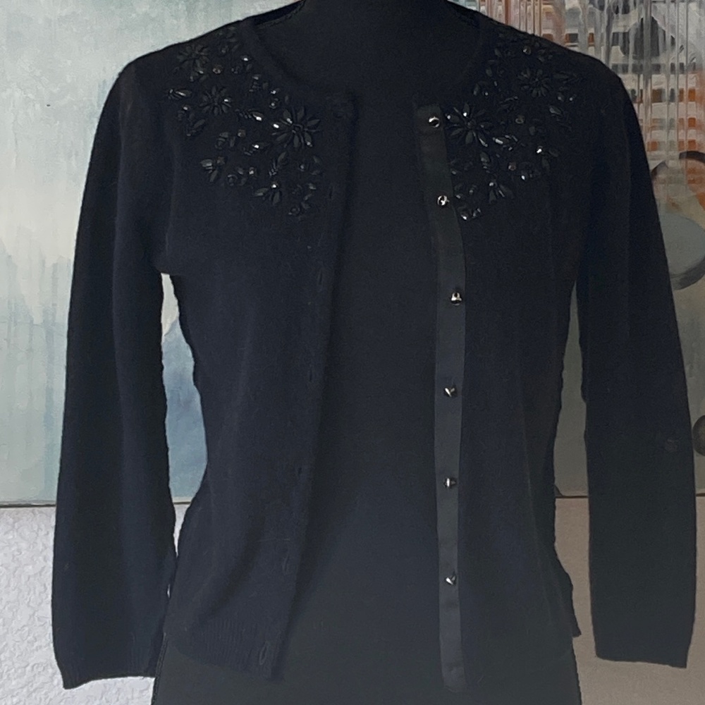 Rare Free People Y2K Beaded Wool Cardigan XS
